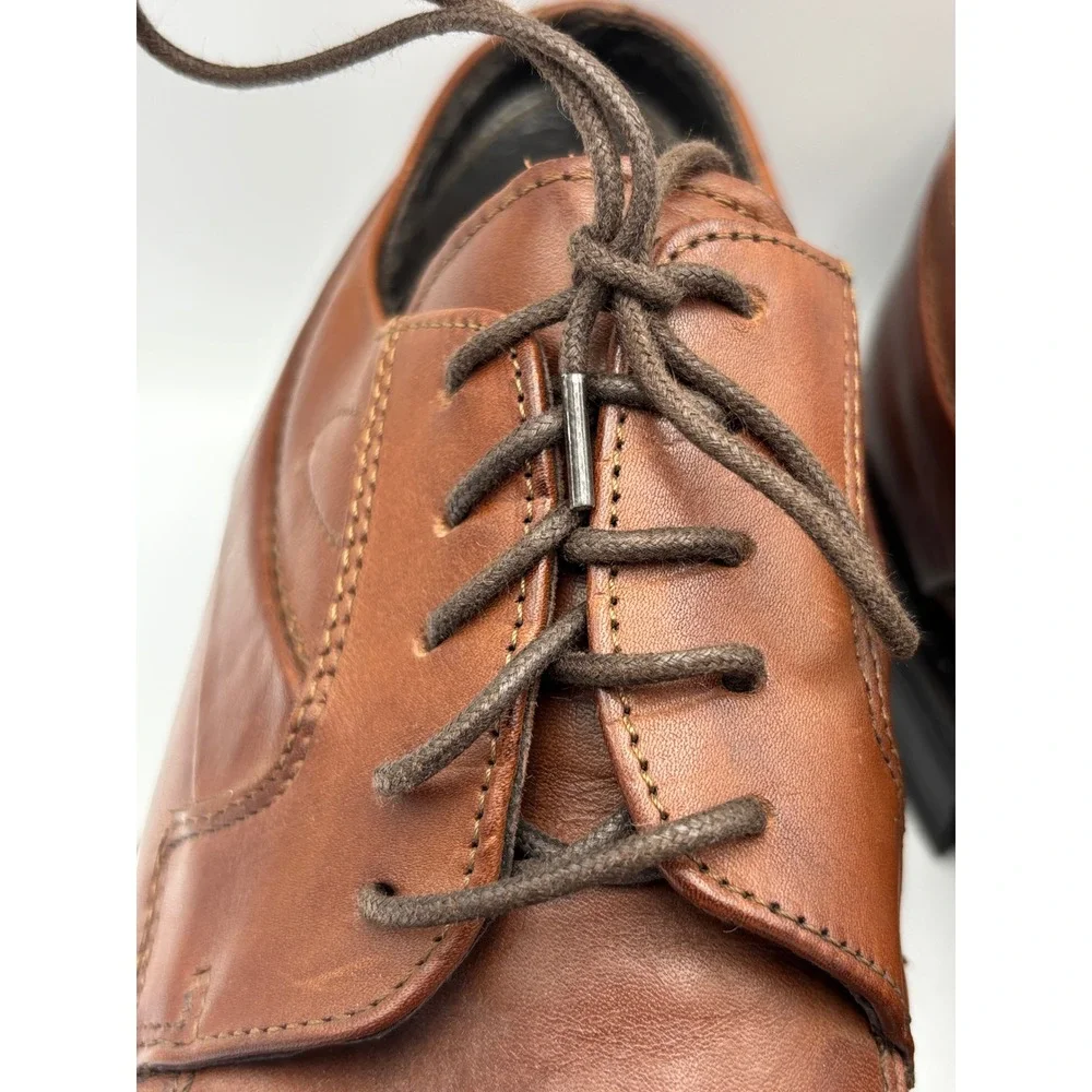 Alfani Men's Brown Leather Split-Toe Derby Oxford Dress Shoes Size 9.5